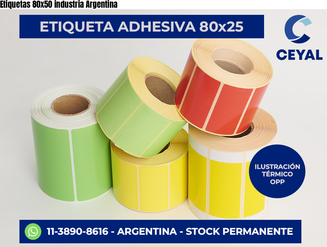 Etiquetas 80×50 industria Argentina