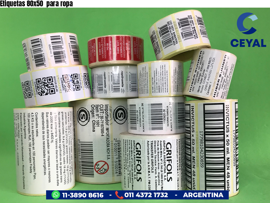 Etiquetas 80x50 para ropa