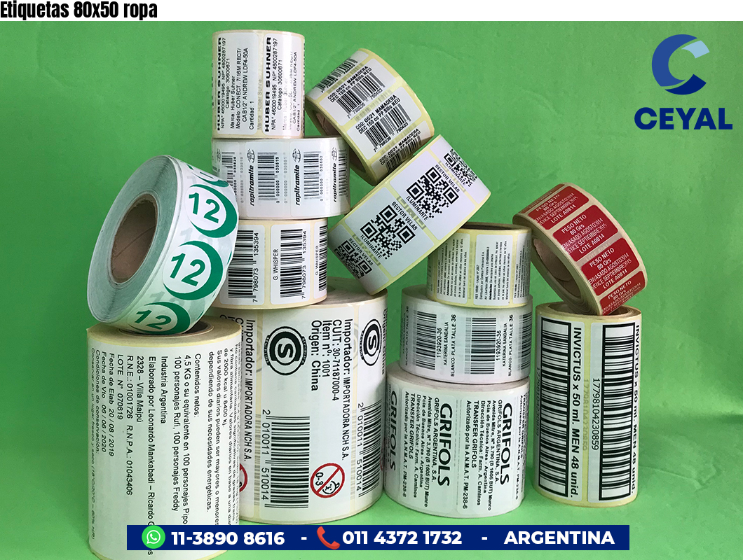 Etiquetas 80x50 ropa