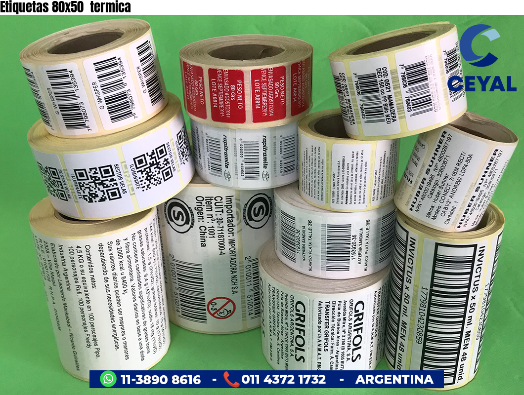 Etiquetas 80x50 termica