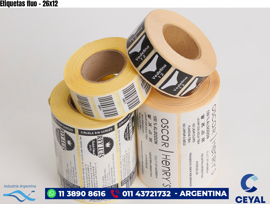Etiquetas fluo - 26x12