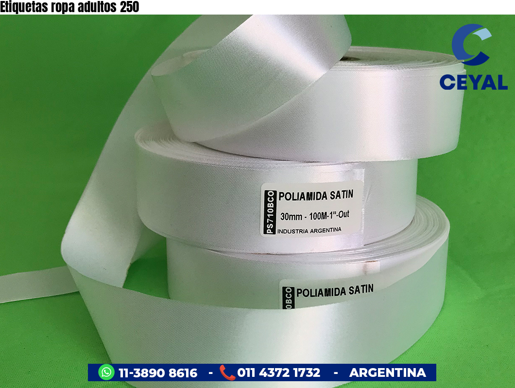Etiquetas ropa adultos 250