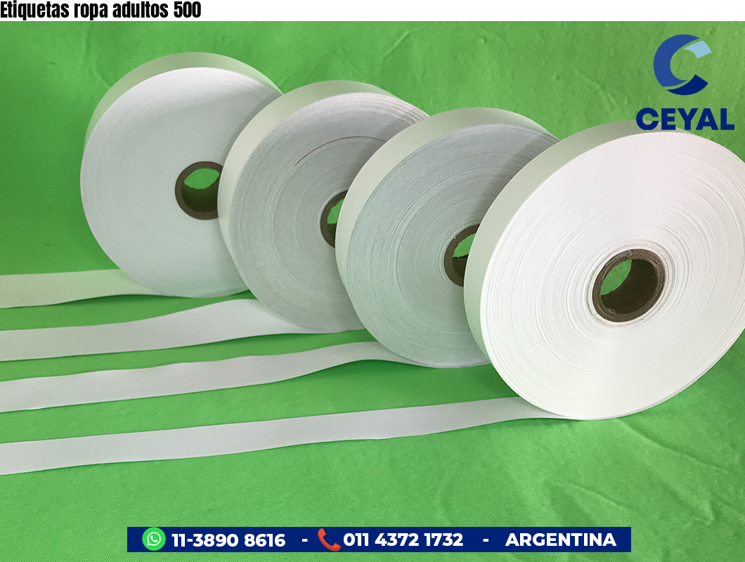Etiquetas ropa adultos 500