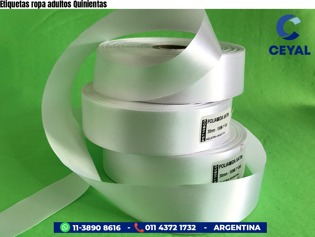 Etiquetas ropa adultos Quinientas