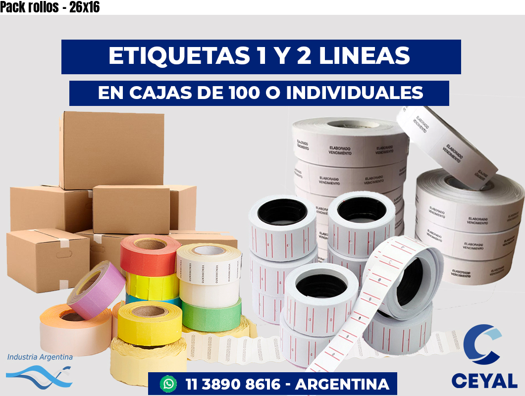 Pack rollos - 26x16