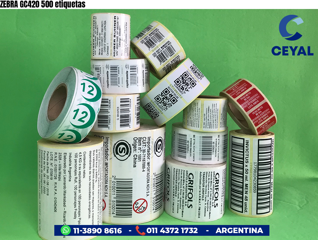 ZEBRA GC420 500 etiquetas