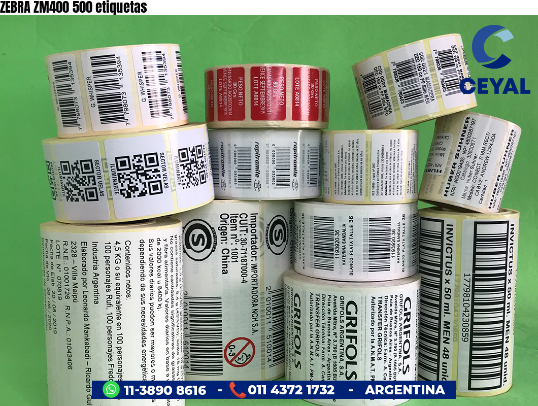 ZEBRA ZM400 500 etiquetas
