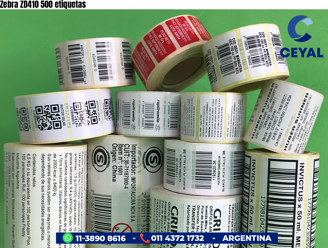 Zebra ZD410 500 etiquetas