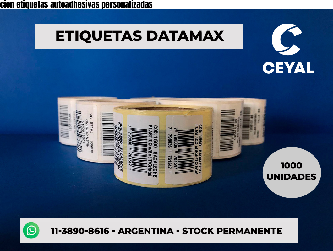 cien etiquetas autoadhesivas personalizadas