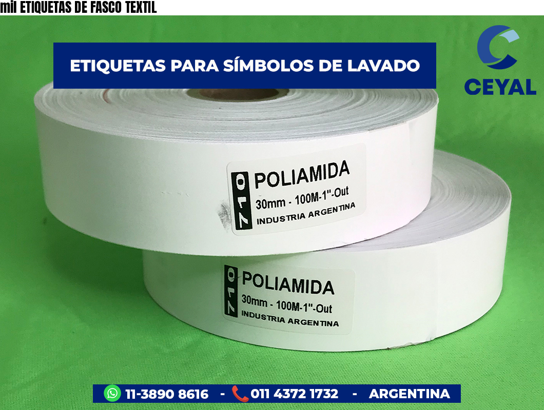 mil ETIQUETAS DE FASCO TEXTIL