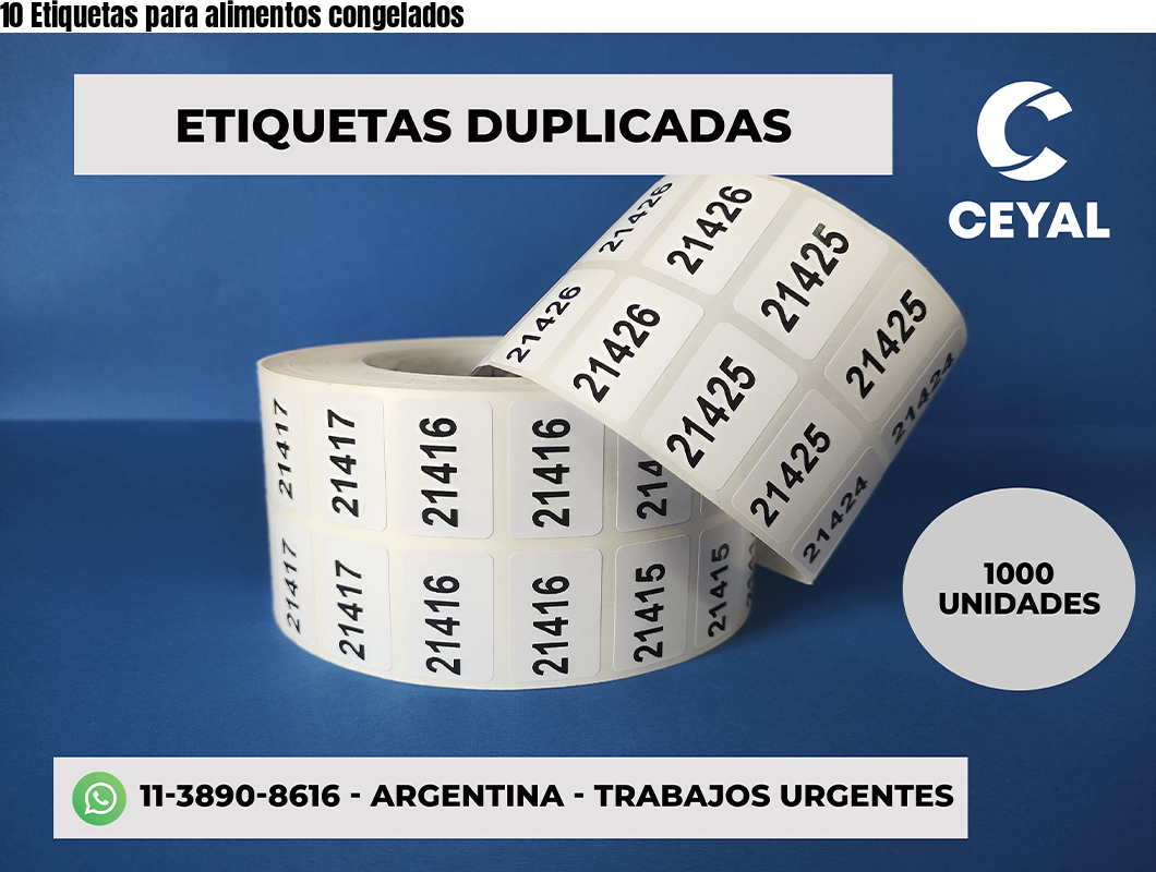 10 Etiquetas para alimentos congelados