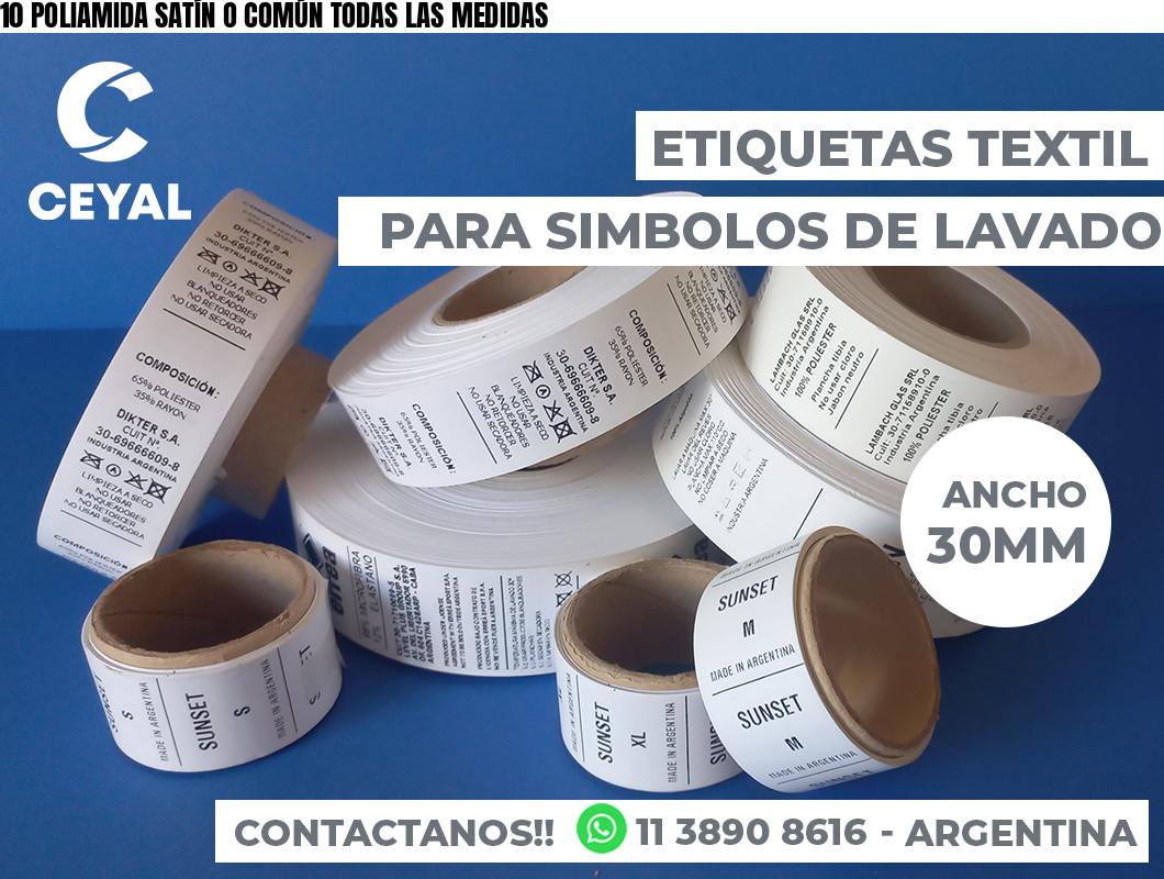 10 POLIAMIDA SATÍN O COMÚN TODAS LAS MEDIDAS