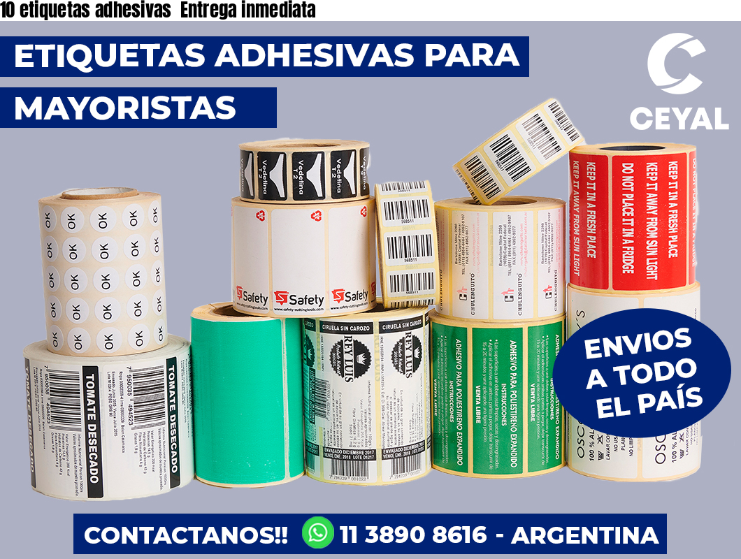 10 etiquetas adhesivas  Entrega inmediata
