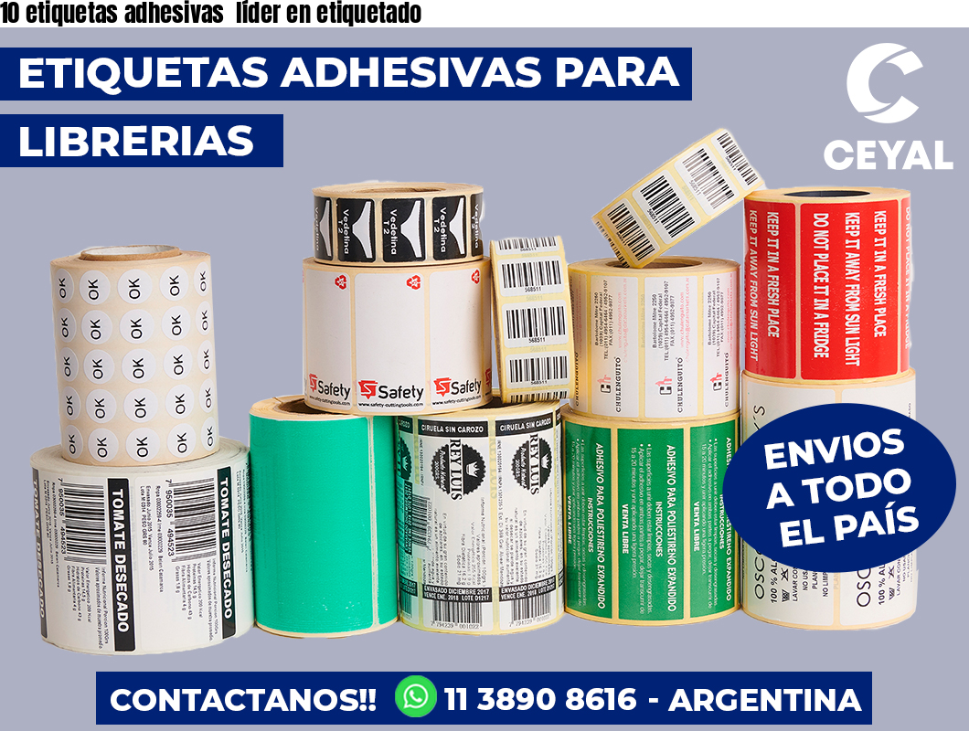 10 etiquetas adhesivas líder en etiquetado