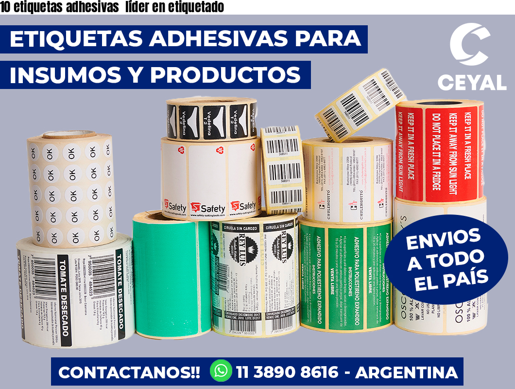 10 etiquetas adhesivas líder en etiquetado