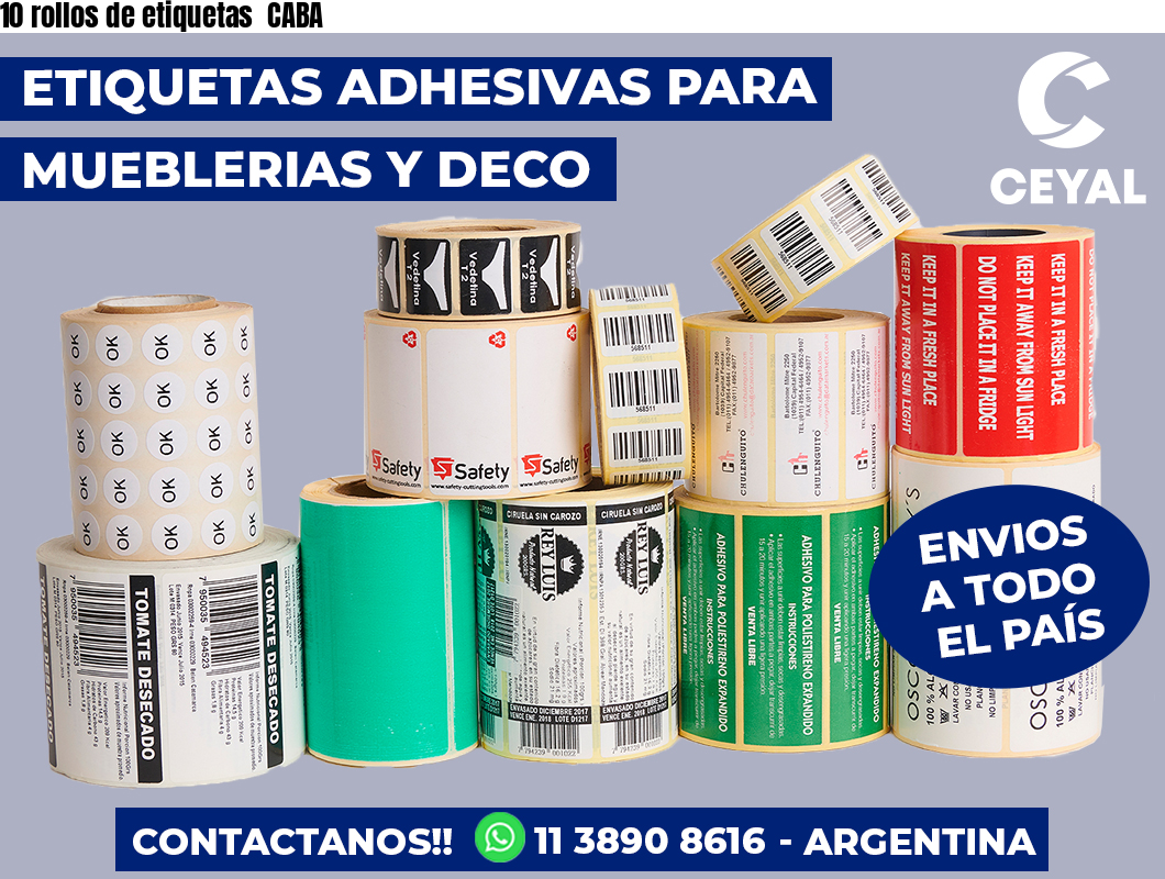 10 rollos de etiquetas CABA
