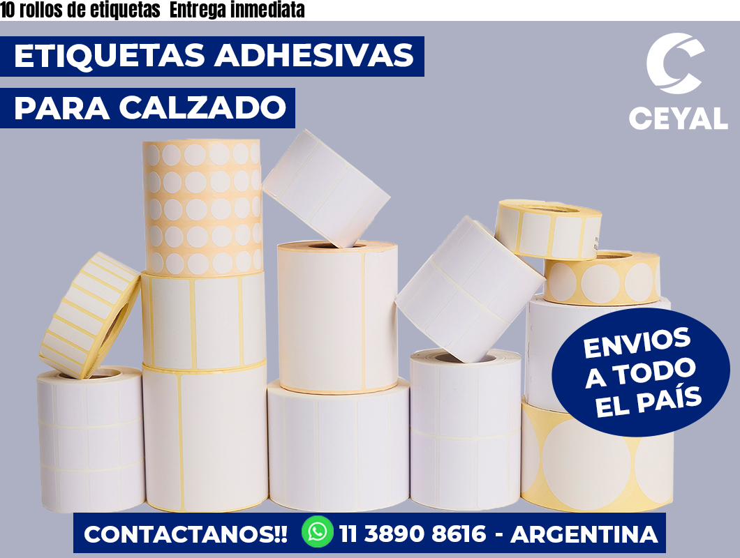 10 rollos de etiquetas Entrega inmediata