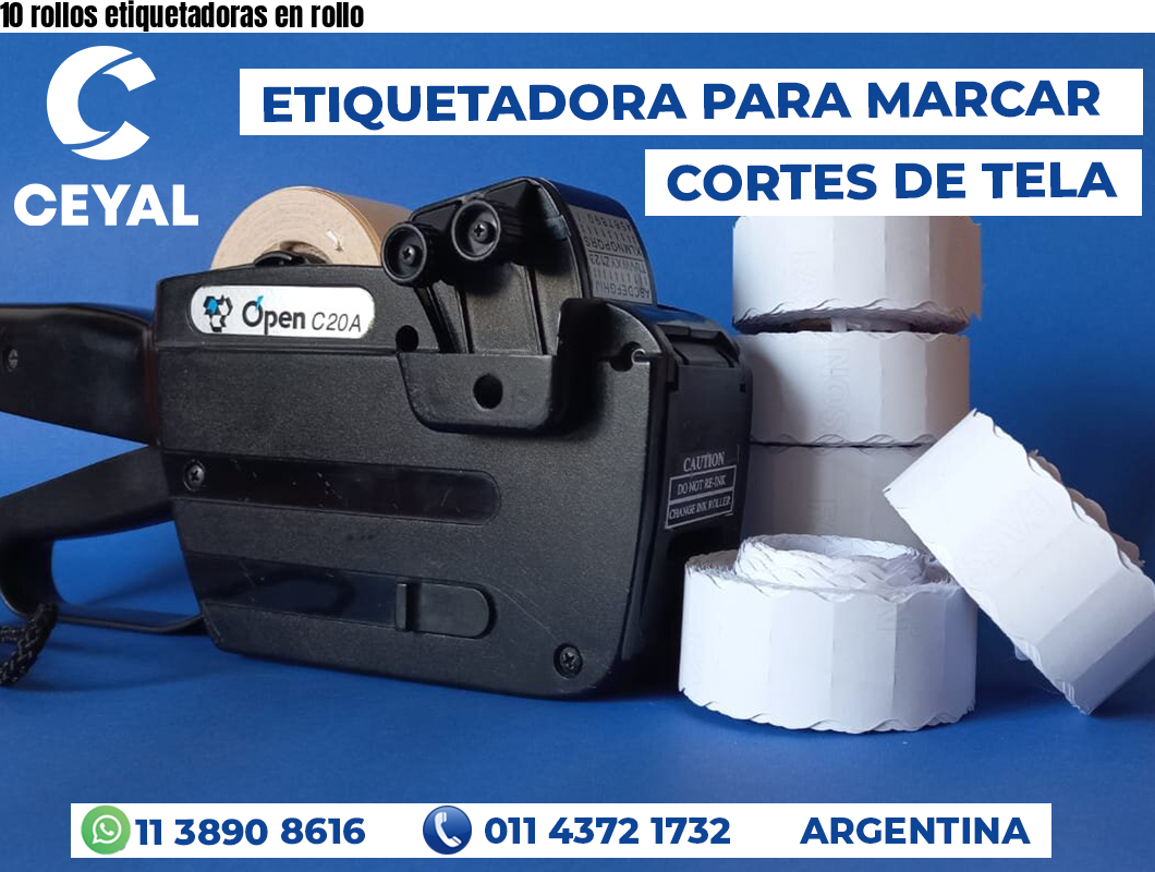 10 rollos etiquetadoras en rollo