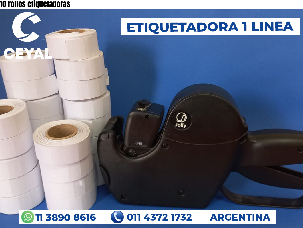 10 rollos etiquetadoras