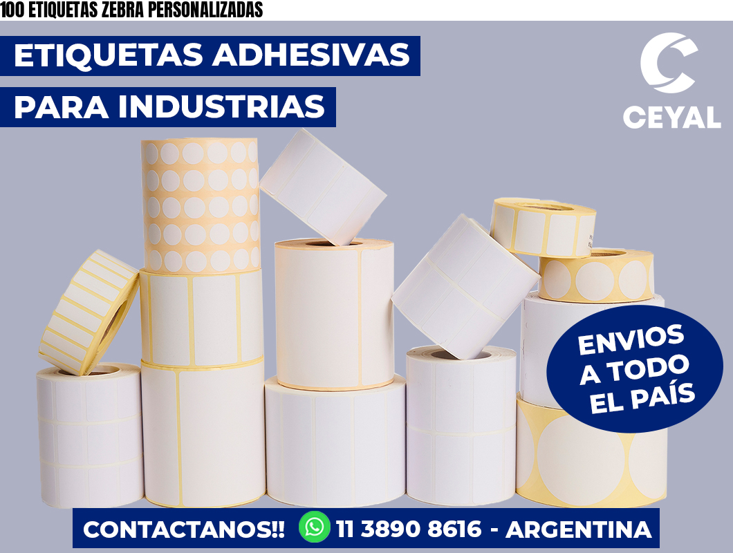 100 ETIQUETAS ZEBRA PERSONALIZADAS