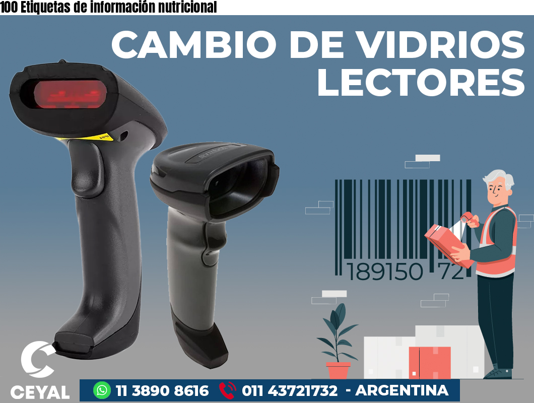 100 Etiquetas de información nutricional