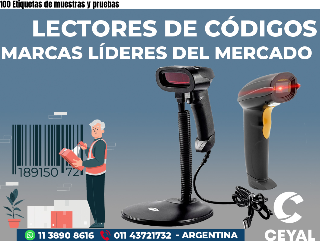 100 Etiquetas de muestras y pruebas