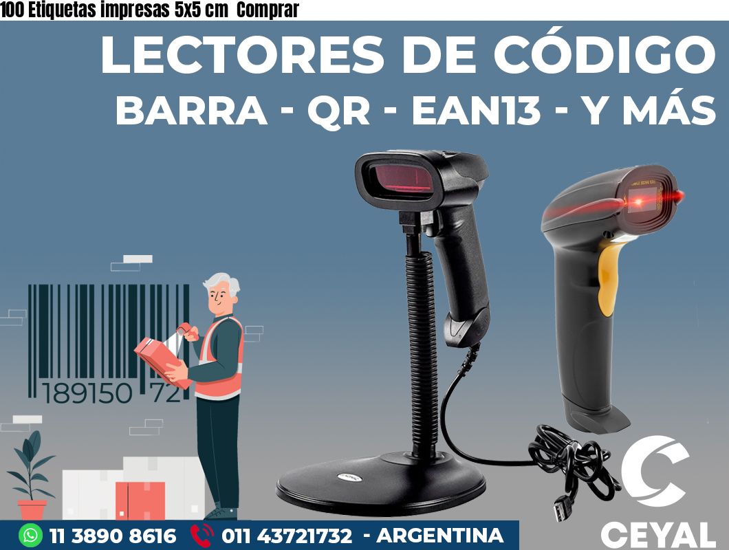 100 Etiquetas impresas 5x5 cm Comprar