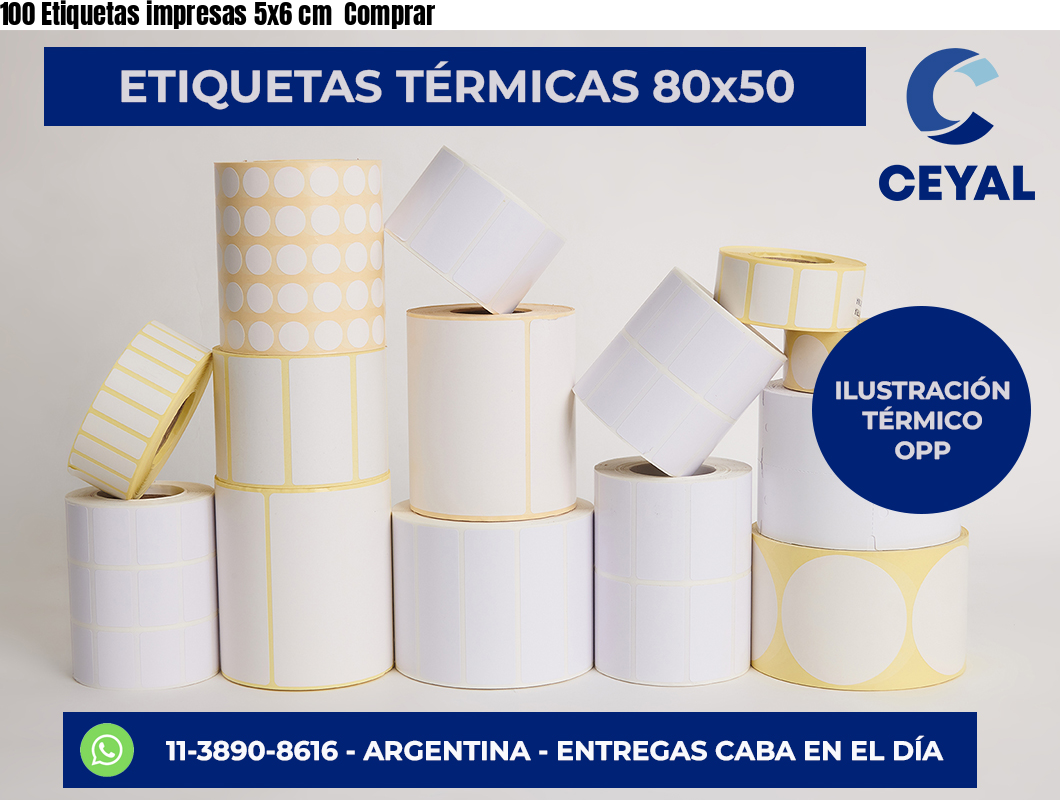 100 Etiquetas impresas 5×6 cm  Comprar