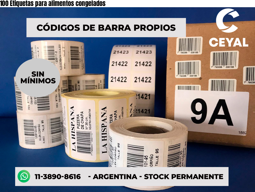 100 Etiquetas para alimentos congelados