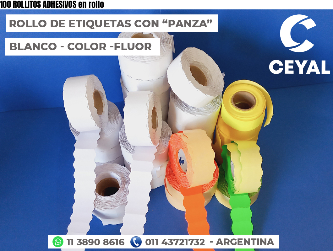 100 ROLLITOS ADHESIVOS en rollo