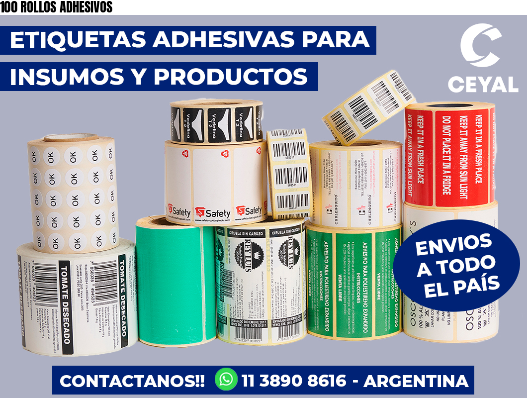 100 ROLLOS ADHESIVOS