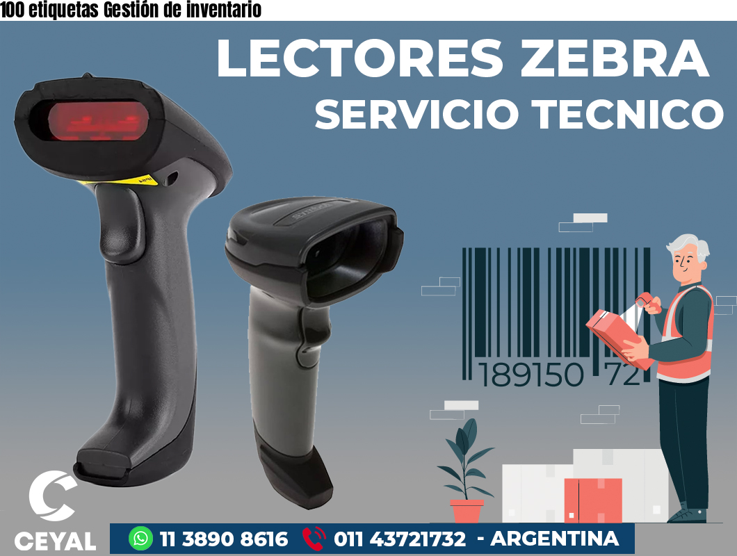 100 etiquetas Gestión de inventario