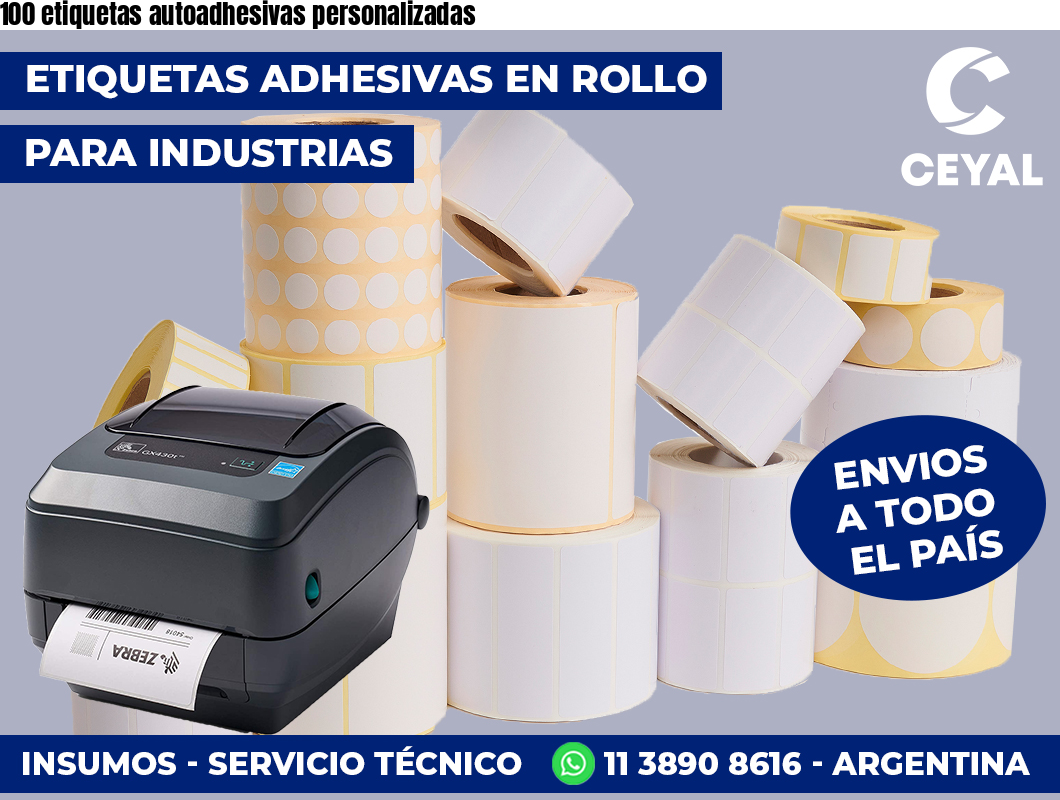 100 etiquetas autoadhesivas personalizadas