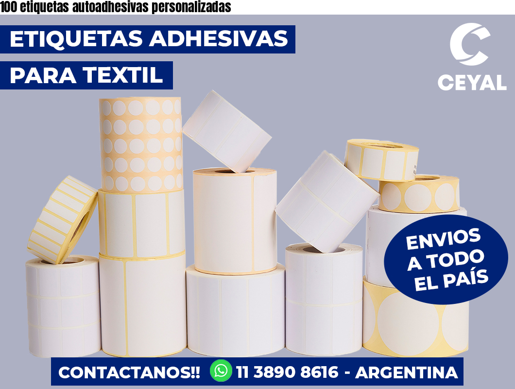 100 etiquetas autoadhesivas personalizadas