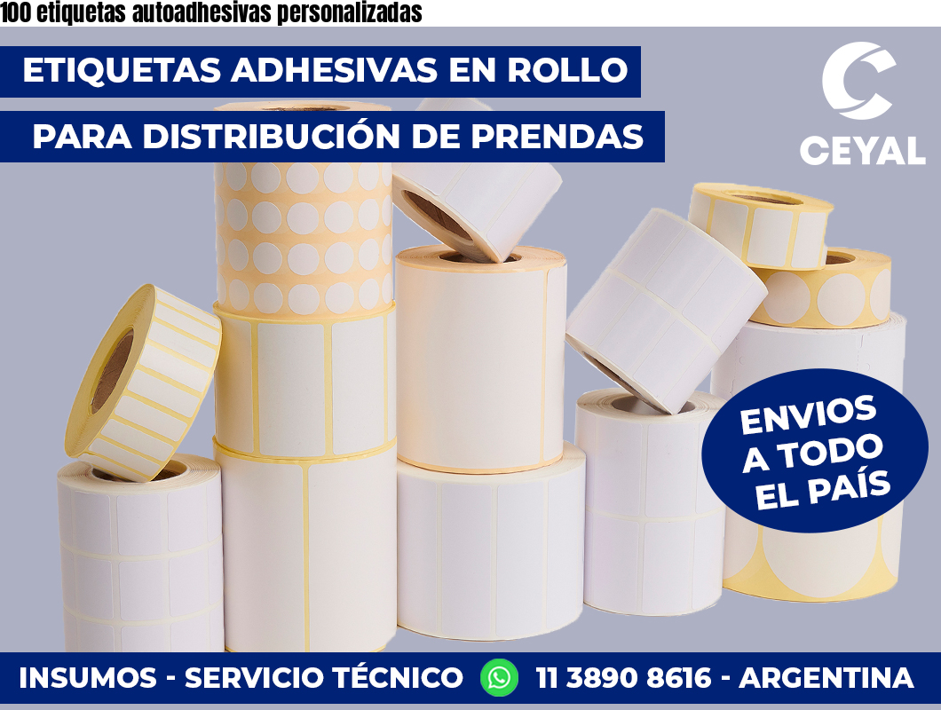 100 etiquetas autoadhesivas personalizadas