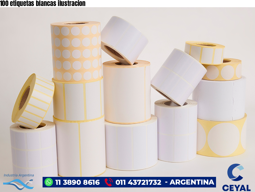 100 etiquetas blancas ilustracion