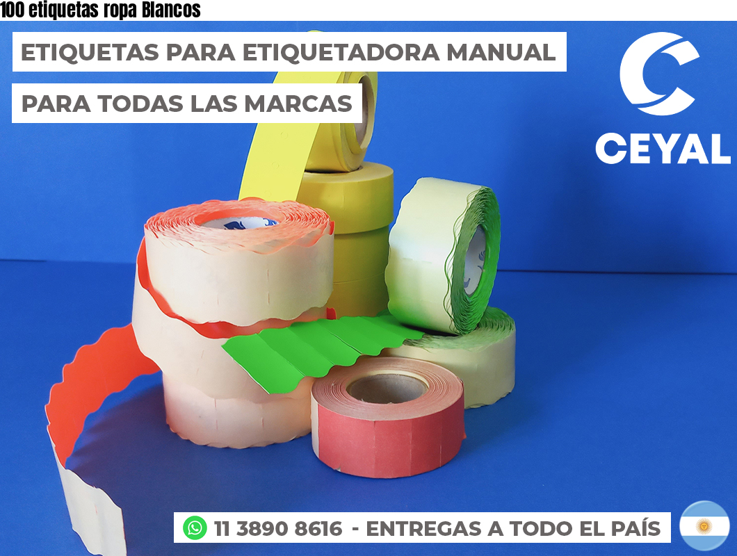 100 etiquetas ropa Blancos