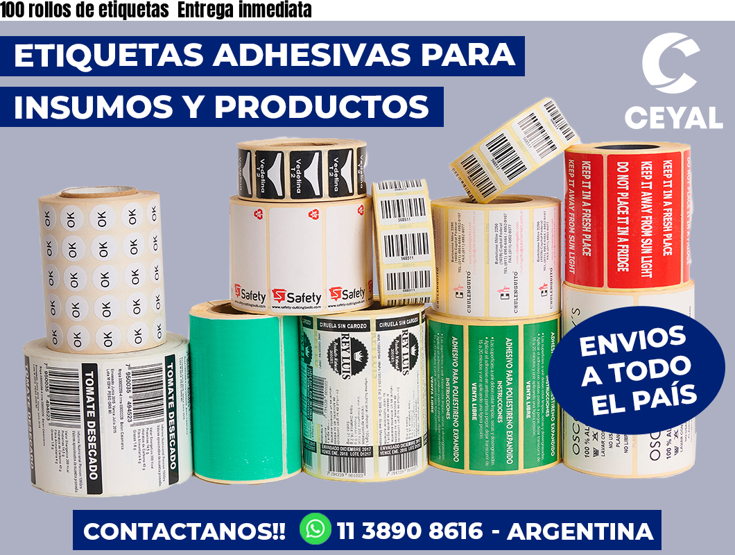 100 rollos de etiquetas  Entrega inmediata