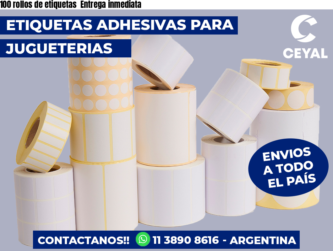 100 rollos de etiquetas Entrega inmediata