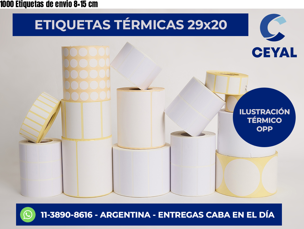 1000 Etiquetas de envio 8×15 cm