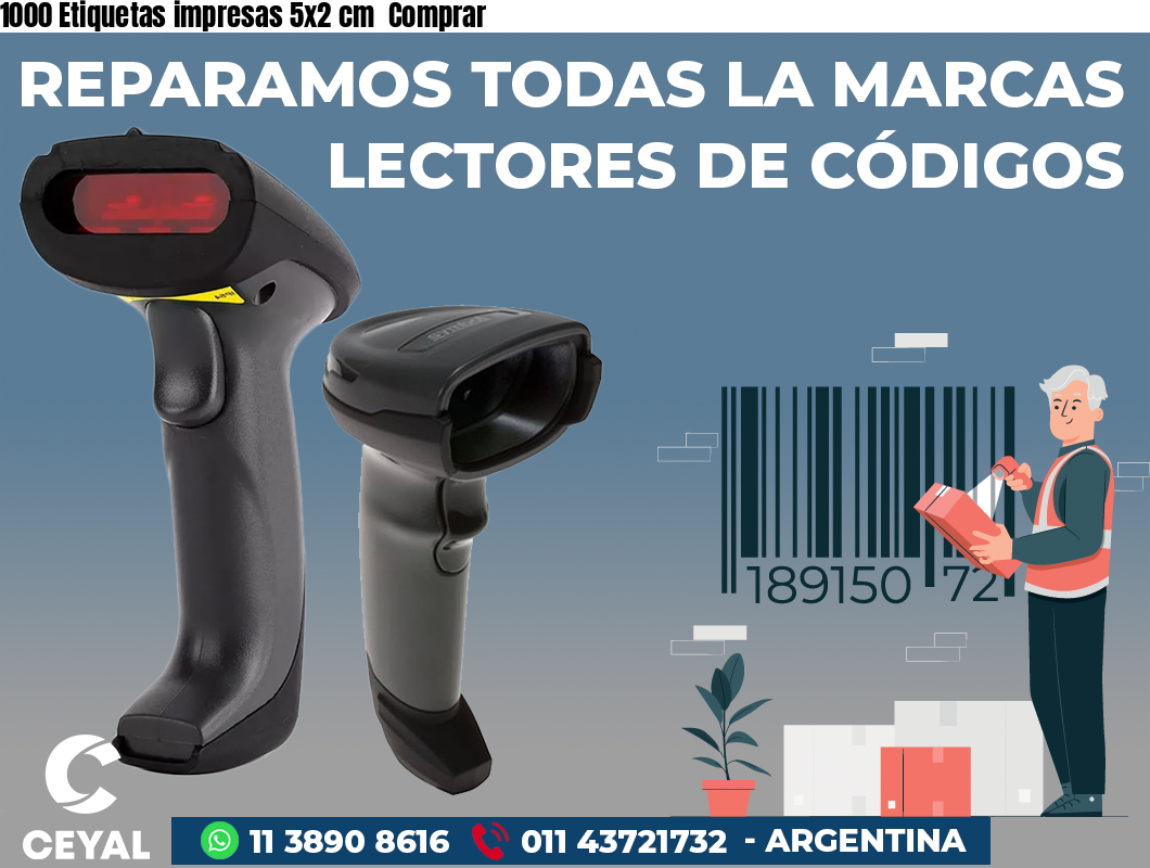 1000 Etiquetas impresas 5x2 cm Comprar