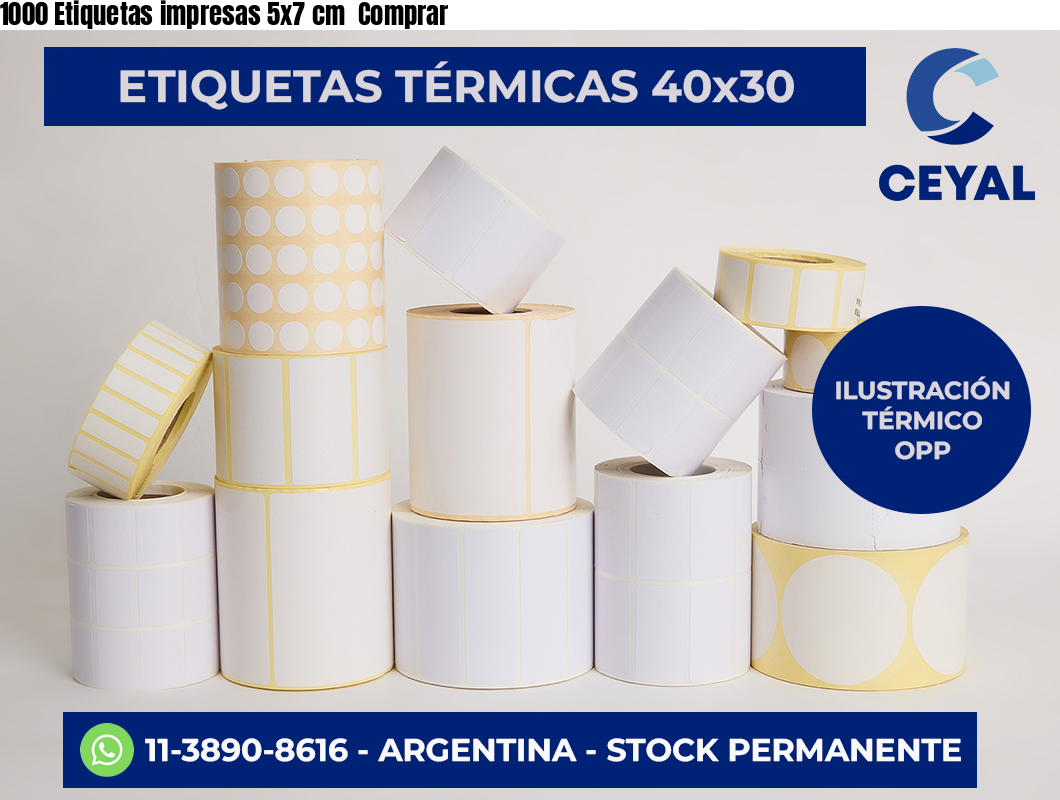 1000 Etiquetas impresas 5×7 cm  Comprar