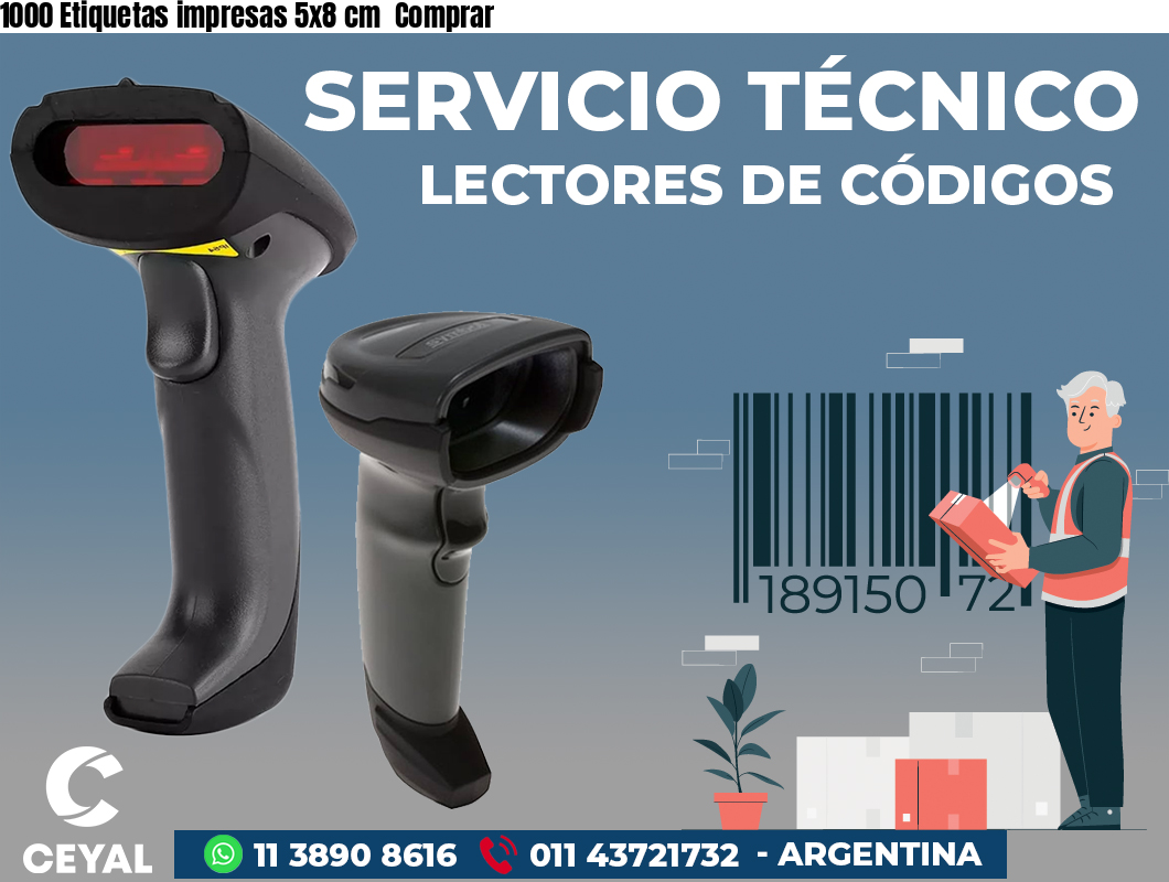 1000 Etiquetas impresas 5x8 cm Comprar