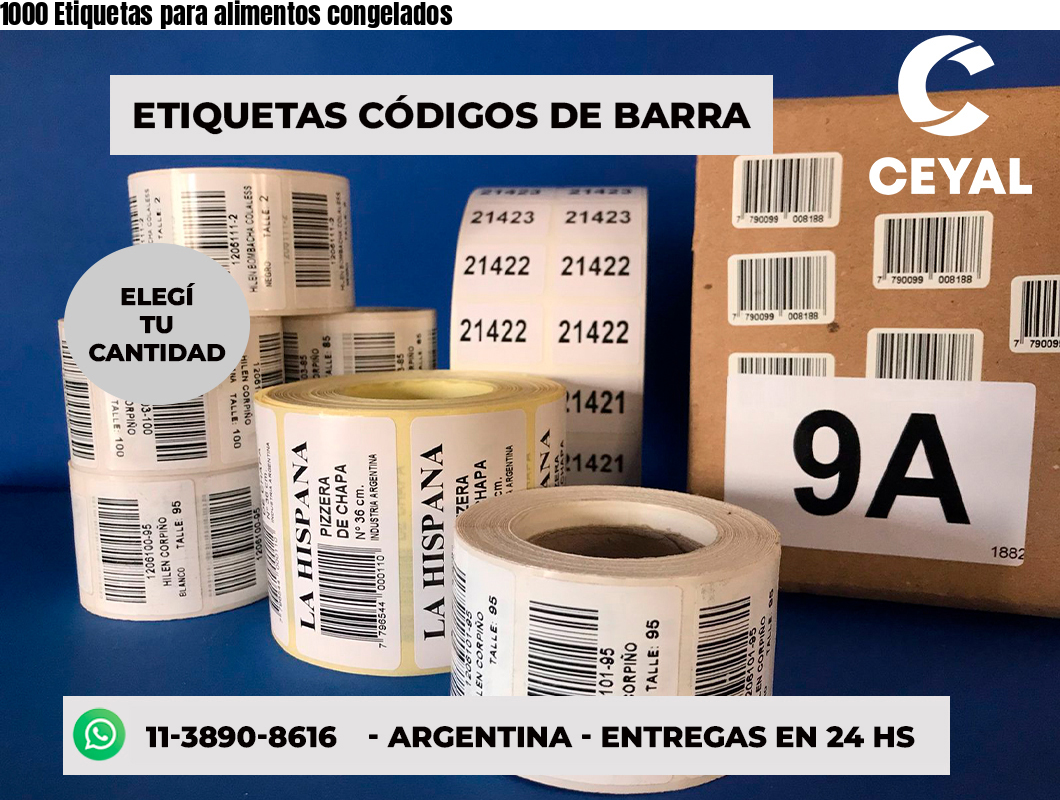 1000 Etiquetas para alimentos congelados