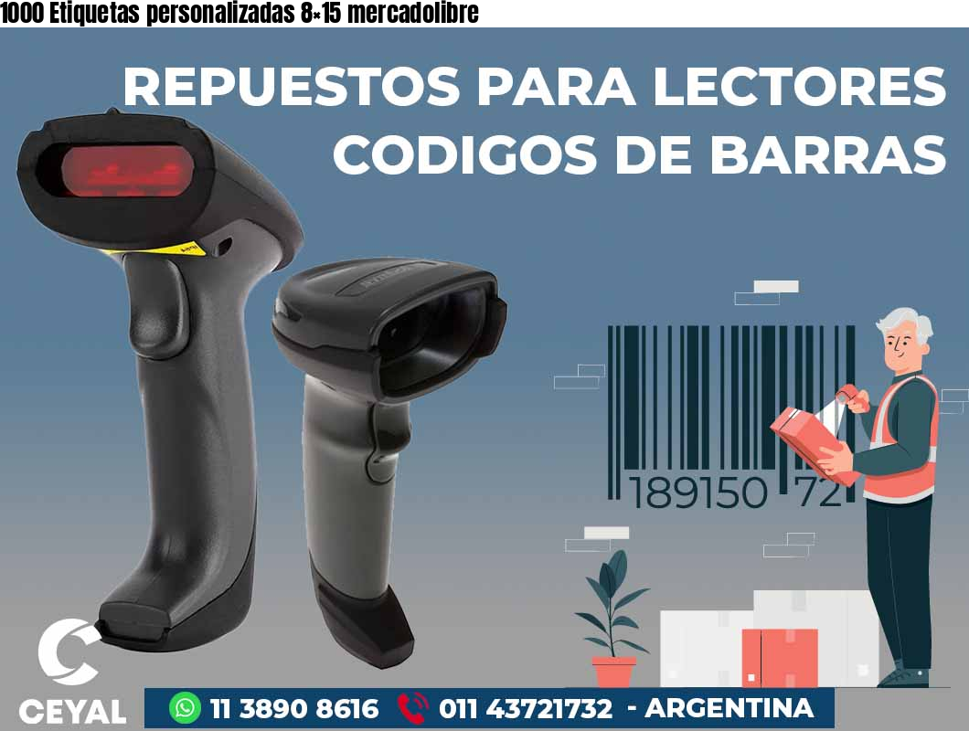 1000 Etiquetas personalizadas 8×15 mercadolibre