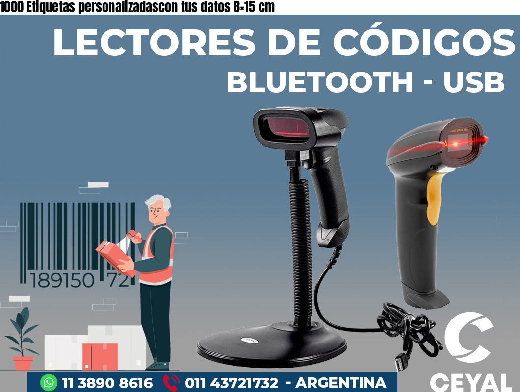 1000 Etiquetas personalizadascon tus datos 8×15 cm