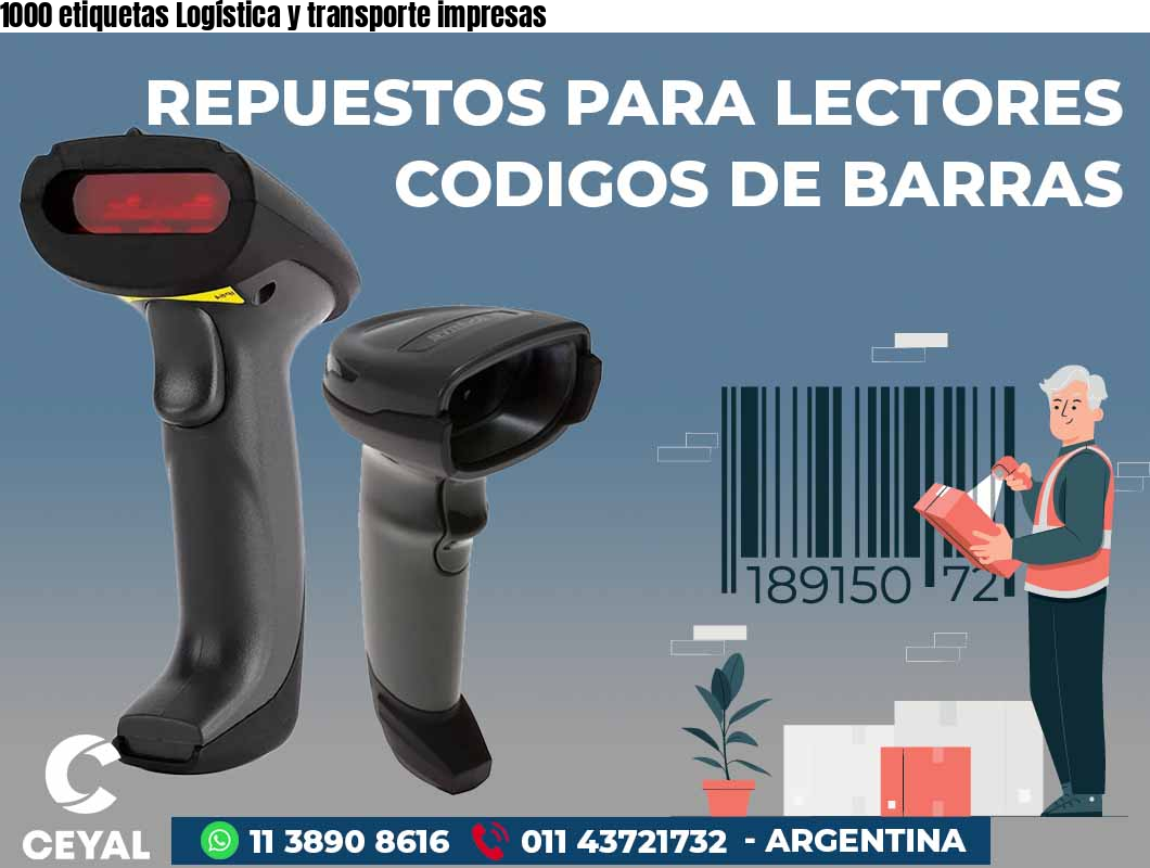 1000 etiquetas Logística y transporte impresas