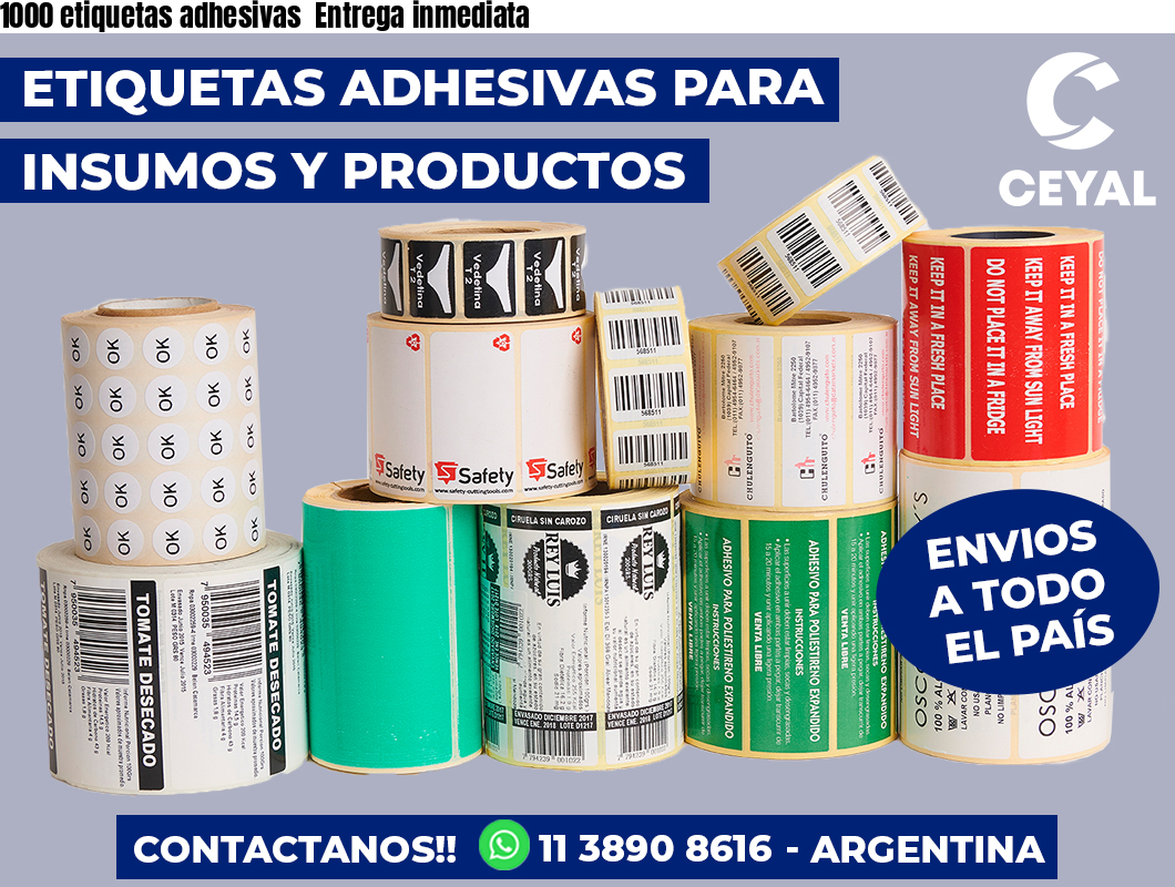 1000 etiquetas adhesivas  Entrega inmediata