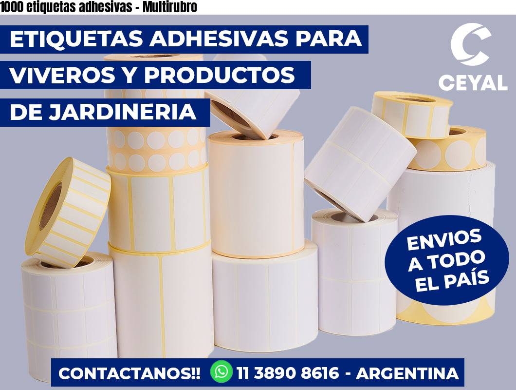 1000 etiquetas adhesivas - Multirubro