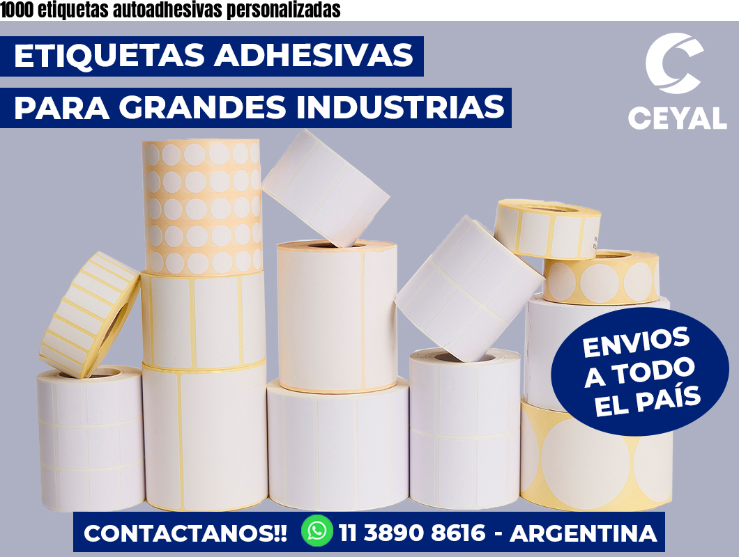 1000 etiquetas autoadhesivas personalizadas